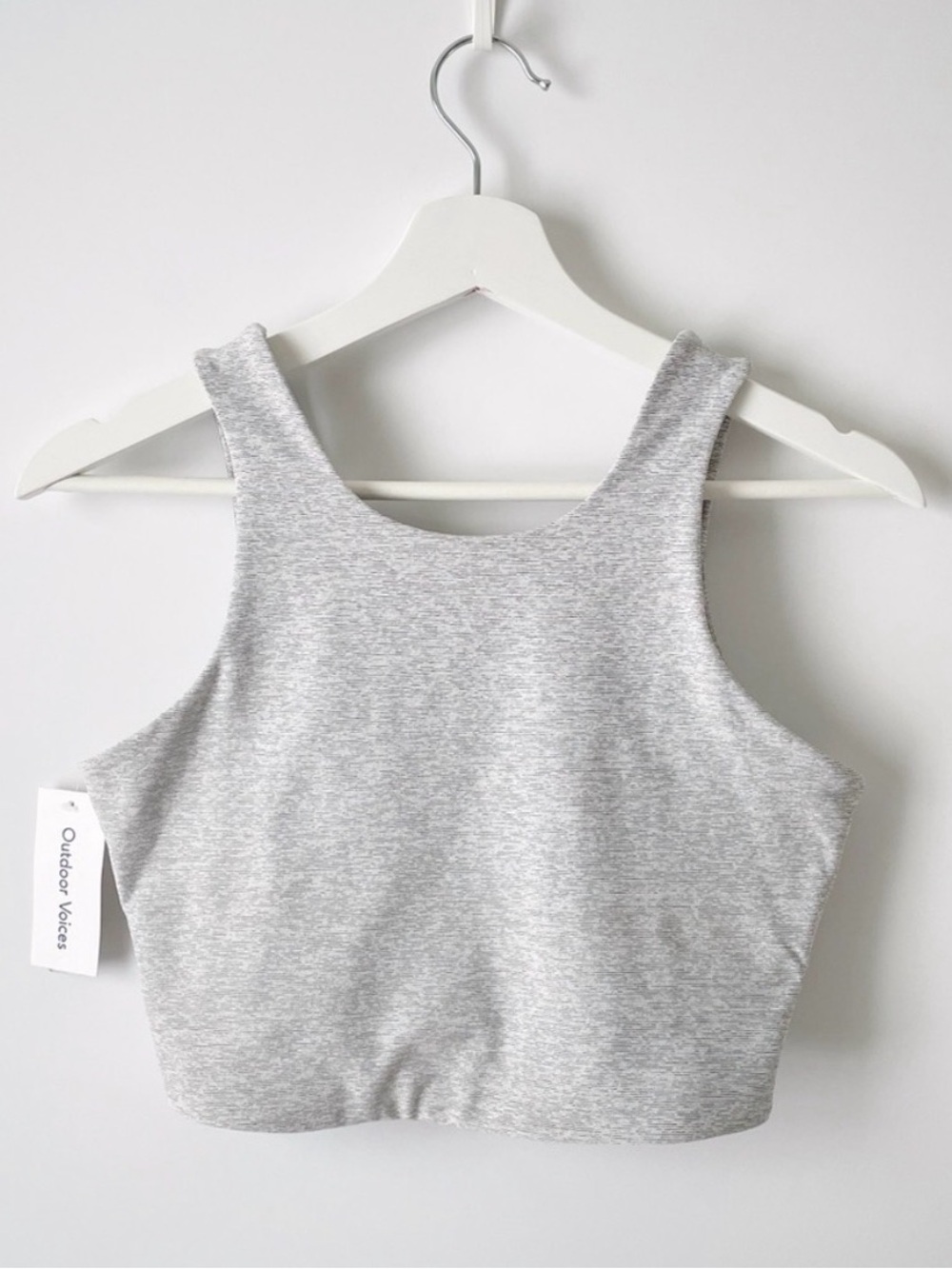 Outdoor Voices Gray Heather Racerback Venus Sports Bra / Crop Tank - size M